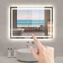NEW SALE | 800x600 Illuminated Led Bathroom Mirror with Demister Pad [IP44 Rated] Rectangular Backlit Wall Mounted,Touch Sensor Switch,White Image 3
