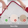 Memory Foam Bath Mat, 50 x 75 cm, Extra Soft Non-Slip Bathroom Mat, Super Absorbent Bath Mats for Bathroom Floor, Machine-Washable Dry Bath Rug Foot Mat, Wine Red Image 7