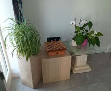 Small Mantle Coffee Table with 2 display units