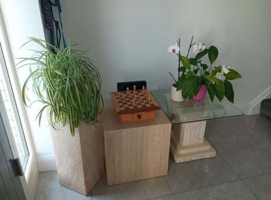 Small Mantle Coffee Table with 2 display units