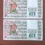 Two irish one pound punt notes Image 2