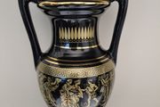Vase black and gold medium 24k