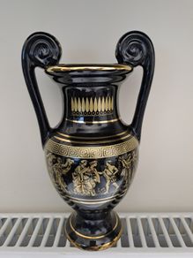 Vase black and gold medium 24k