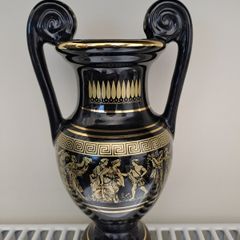 Vase black and gold medium 24k