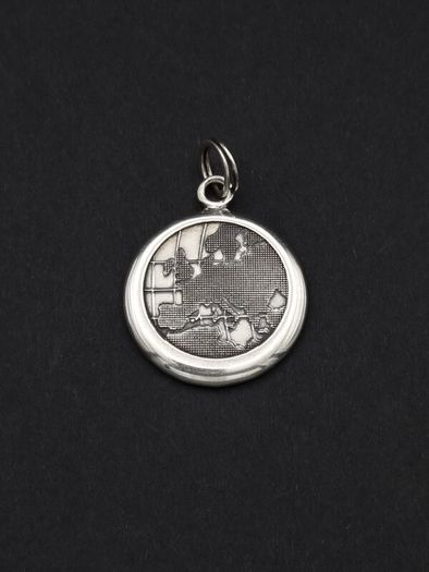 925 Vintage Sterling Silver Globe Map Avon Pendant