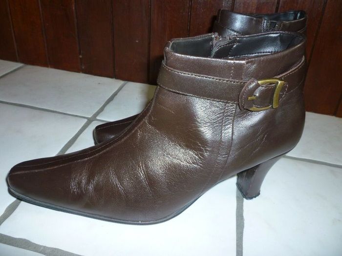 Brown ankle boots Leather Wallis Size Uk 6 Eu 39 Great Used Condition