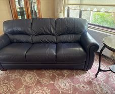 Navy leather couch