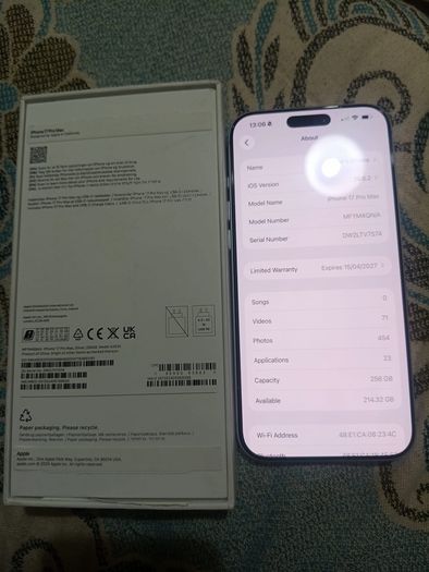 iphone  17 pro max 256 GB