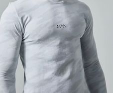 Man Active Seamless Camo Long Top