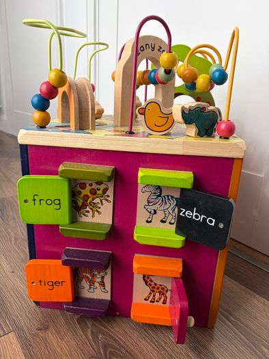 Zany Zoo Wooden Activity Cube
