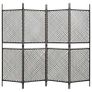4-Panel Room Divider Poly Rattan Brown 240x200 cm Image 2