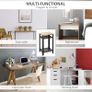 Industrial-Style Boxy Side Table 3 Layer 2 Shelves Storage Display w/ Metal Frame Stylish On-Trend Bedside End Table Nightstand, Accent Furniture Living Room Bedroom Lounge (FREE SHIPPING) Image 3