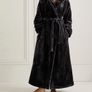 Marks and Spencer Purple Luxury Velvet Touch Fleece Dressing Gown with hood from Rosie Image 2