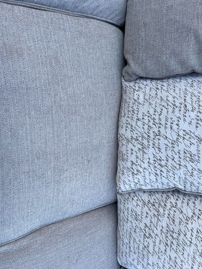 Beige L shaped corner sofa