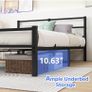 4ft6 Double Bed Frame with Headboard, Metal Slats Support Platform Bed Frames Double Bed with Storage Under Bed, Enhanced Support Stable Easy Assembly, Noise Free, No Box Spring Needed, Black Image 5