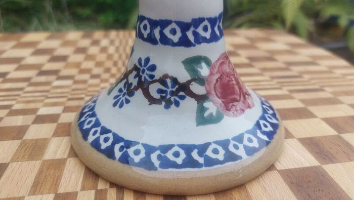 Beautiful Nicholas Mosse Tall Candlestick in the Popular but Discontinued Kilfane Rose Pattern, Circa 1996-2004, Number One of Two Available