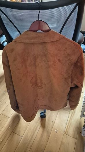 Brown men's large suede jacket