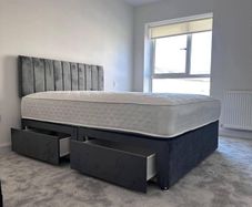 New 4'6" Double Divan Bed With Mattress