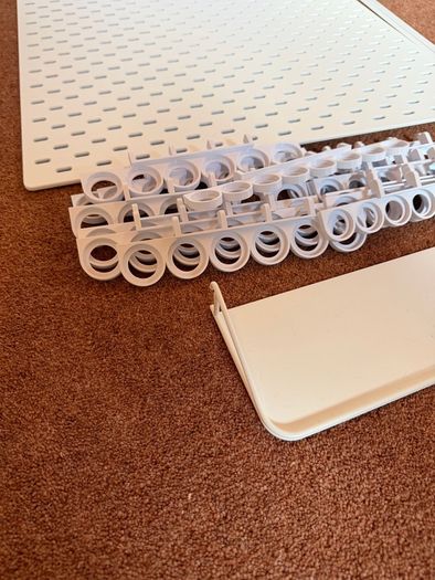 IKEA Skadis Pegboard Organizer with Warhammer Paint Racks
