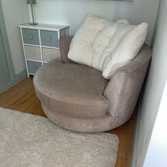 Swivel seat Love chair Armchair Beige couch