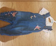 girls 3-6 months dungarees outfit