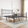 Double Metal Bed Frame 135 x 190 cm with Headboard Image 2