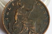 1882 Halfpenny Victoria Heaton mint Bronze