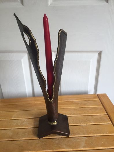 Heavy copper unique candle holder