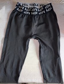MP MyProtein Black Gym Leggings Logo Waistband Size L