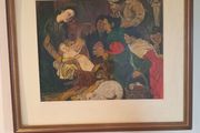 Mid 20th.Century Irish Art "Adoration of The Shepherds" after Murillo.