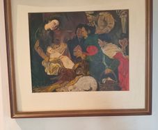 Mid 20th.Century Irish Art "Adoration of The Shepherds" after Murillo.