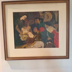 Mid 20th.Century Irish Art "Adoration of The Shepherds" after Murillo.