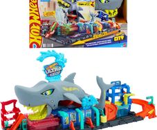 Hot Wheels Let's Race Netflix - City Toy Car Track Set, Ultra Shark Car Wash