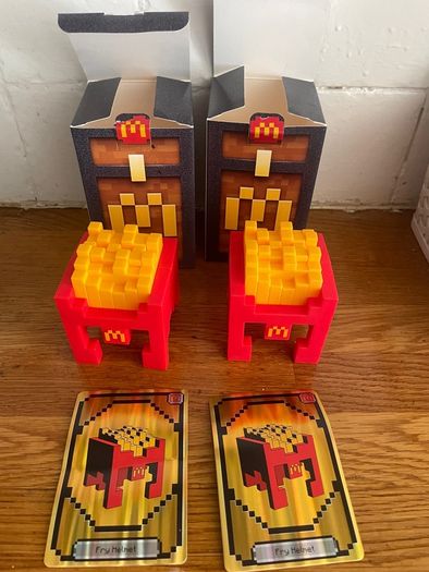 Fry Helmet Minecraft McDonalds toys x 2