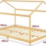Children's double Bed 140 x 200 cm Kids  Bed House Play Bed Image 2