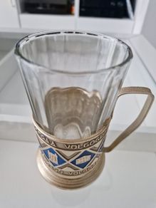 Ussr cup holder with glass
