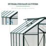 Clear Polycarbonate Greenhouse Large Walk-In Green House Garden Plants Grow Galvanized Base Aluminium Frame w/ Slide Door (6 x 8ft) Image 6