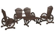 4 Piece Garden Lounge Set Solid Wood Fir