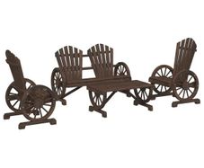 4 Piece Garden Lounge Set Solid Wood Fir