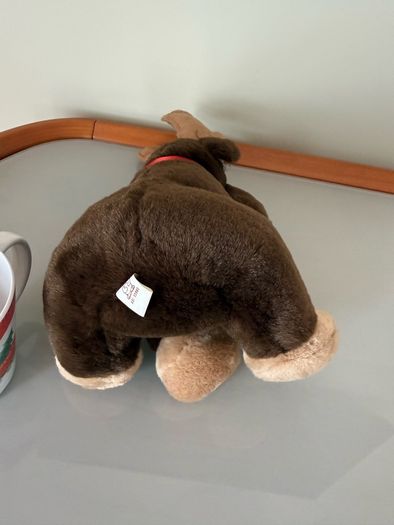 Festive moose soft toy and Santa Express Children's Christmas cup