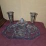 1930's Art Deco Walther and Sohne blue glass dressing table set Image 7