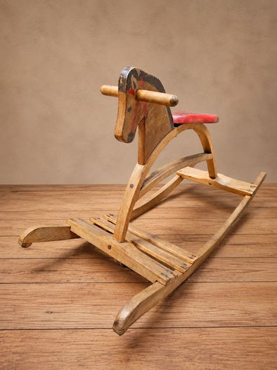 Vintage Wooden Rocking Horse Decorative & Photography Prop