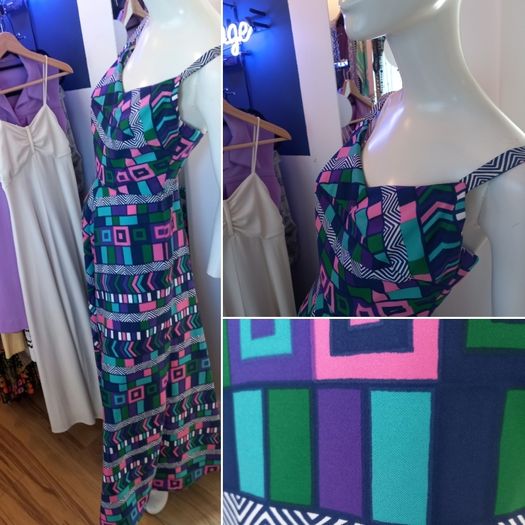 Vintage Designer Jean Allen London Maxi Dress