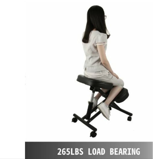 Ergonomic Kneeling Chair Adjustable Stool Beautify Hips Durable Black Mobile