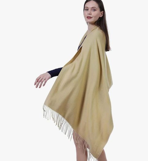 Dark green ladies warm cashmere scarf.