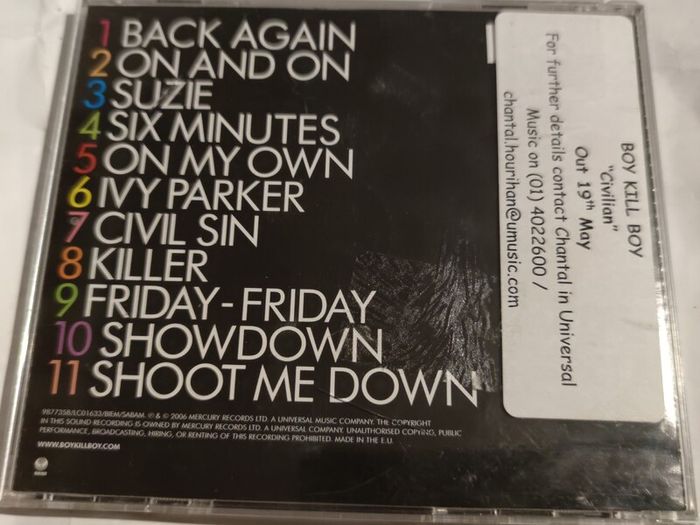 Boykillboy - Civilian Promo Cd