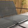 4-Piece Garden Set, 2 Armchairs, 2-Seater Sofa, Glass-Topped Table, Breathable Fabric, Steel Frame, Black Image 2