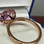 Silver Rose De France Amethyst & White Zircon Solitaire Ring Image 7