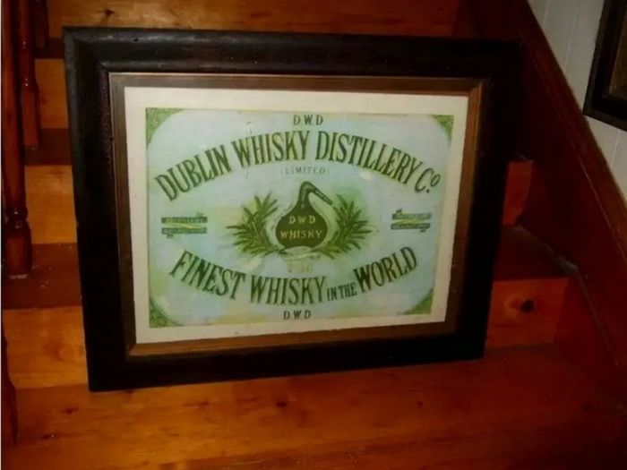 Vintage D.W.D. Dublin Whisky Distillery Framed Ad