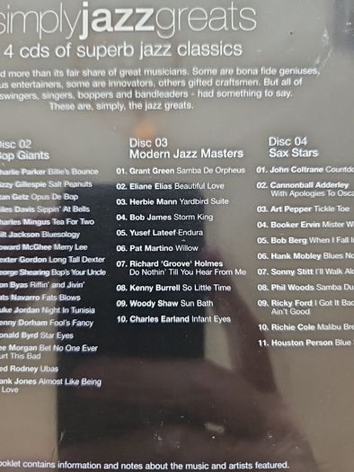 Simply Jazz Greats 4CD Boxset  (NEW)